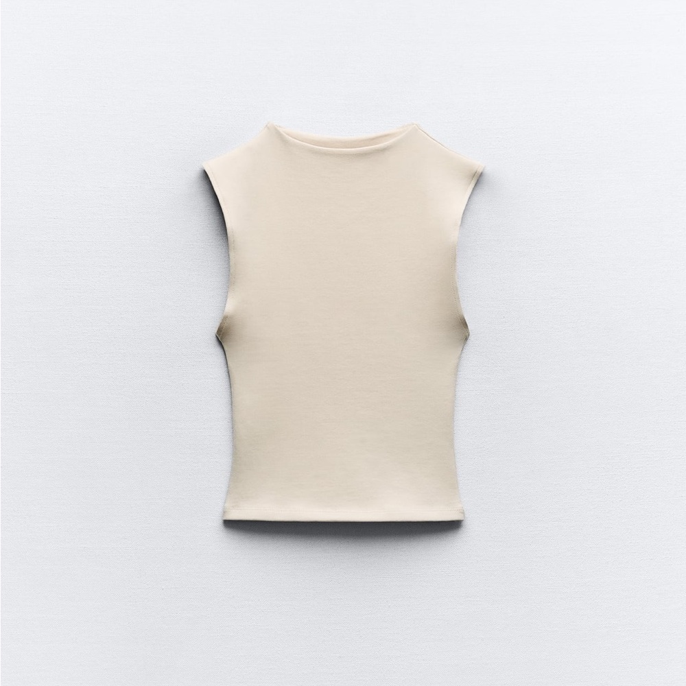 Zara Cream Fitted Tank Top